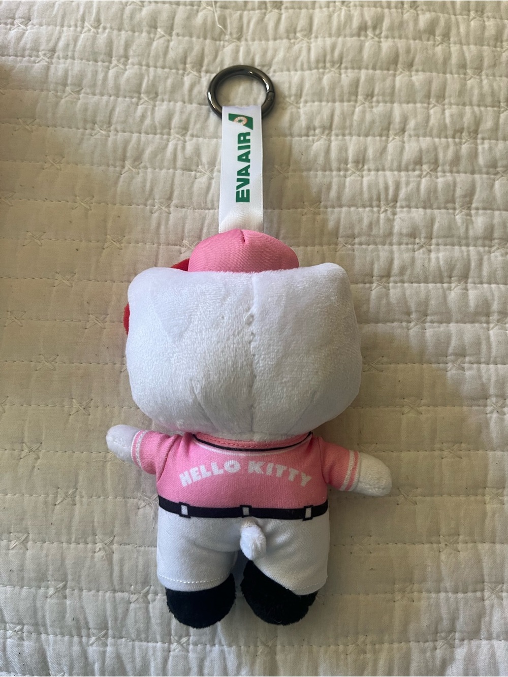 Hello Kitty RARE Pink & White Limited-Edition Plush Keychain with Red Bow - Picture 5 of 10